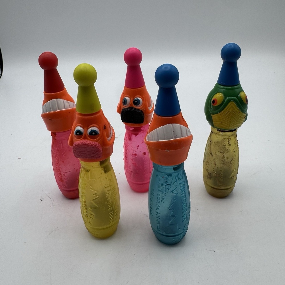 Vintage Nickelodeon EZ Squeeze Mini Paint Brushes Lot 5 Mattel Washable 90s